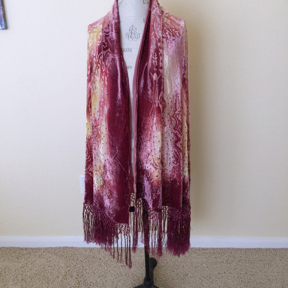 SHIBA Magenta Silk Scarf/Wrap/Shawl  *NWT*